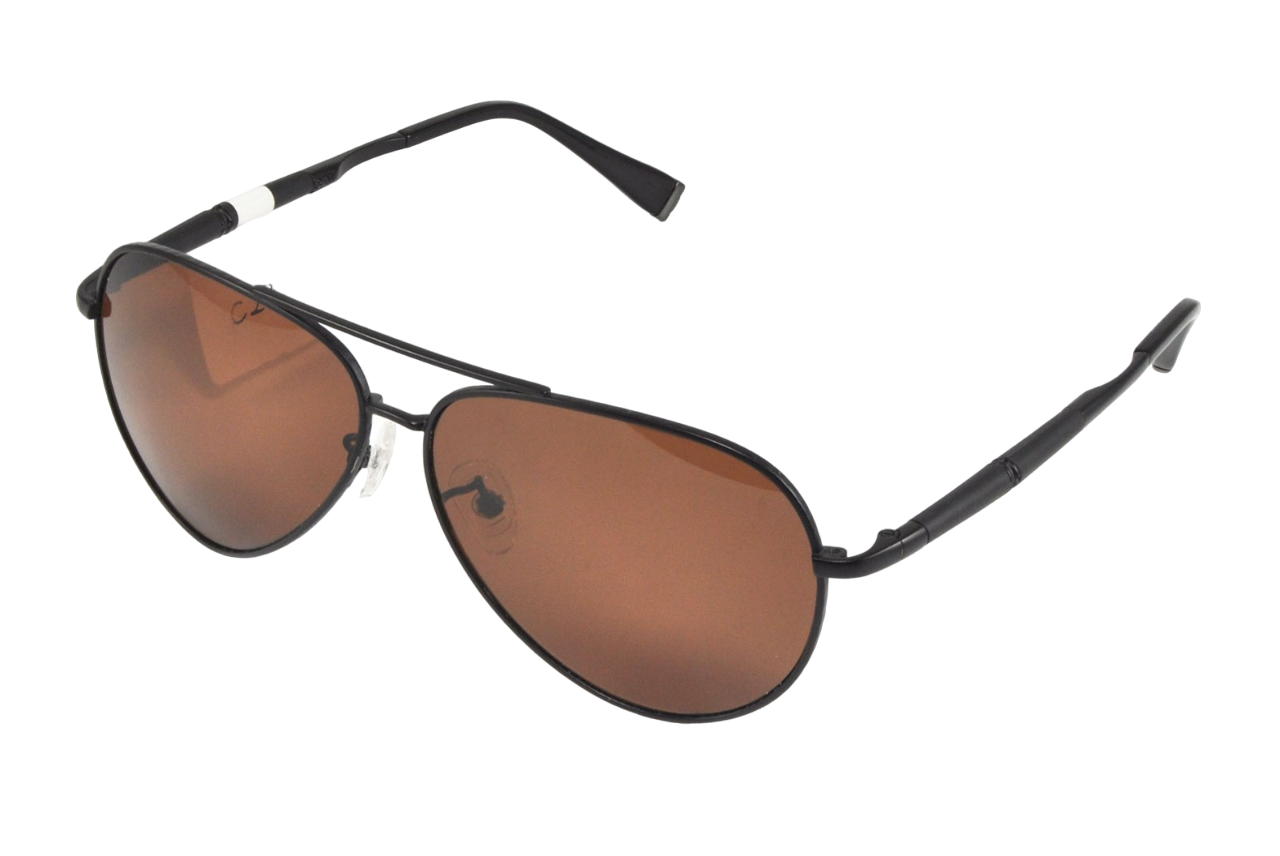 Bon Vivant High-Performance Unisex Aviator Sunglasses | Matte Black Frame | NIRTECH® Polarized Brown Lenses (Model #: 219078-C281-G) | Lightweight Titanium, Anti-Reflective Coating, Spring Hinges, 100% UVA/UVB Protection, Durable B Titanium Frame