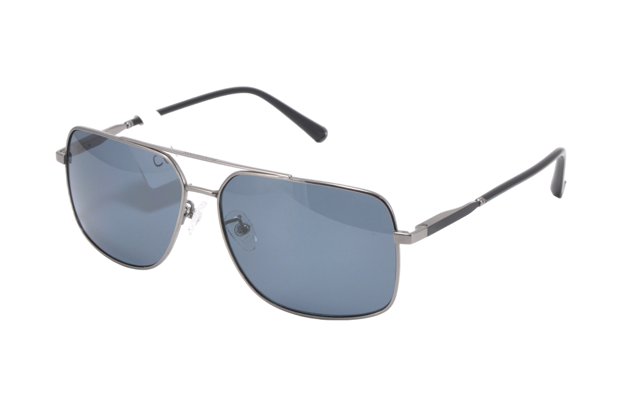 Bon Vivant XL High-Performance Unisex Aviator Sunglasses | Gun Metal Black Frame | Non-Polarized Gray Blue Lenses (Model #: 219080-C101) | Lightweight Titanium, Anti-Reflective Coating, Spring Hinges, 100% UVA/UVB Protection, Durable B Titanium Frame